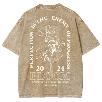2024 Bloom Vintage Snowflake Washed T-Shirt-moweekender