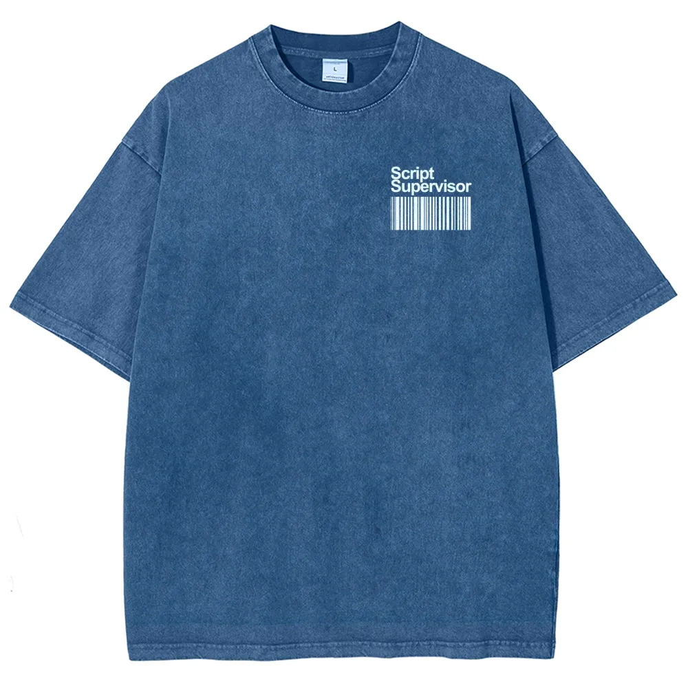 Script Supervisor Pattern Washed Vintage Short Sleeves T-Shirt-moweekender