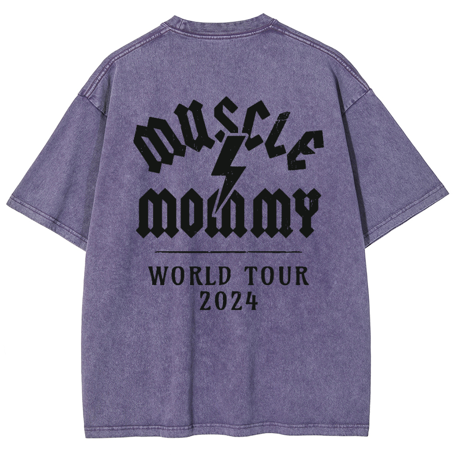 Muscle Mommy Unisex Fit Washed Oversized T-Shirt-moweekender