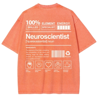 Neuroscientist Unisex Fit Washed T-Shirt-moweekender