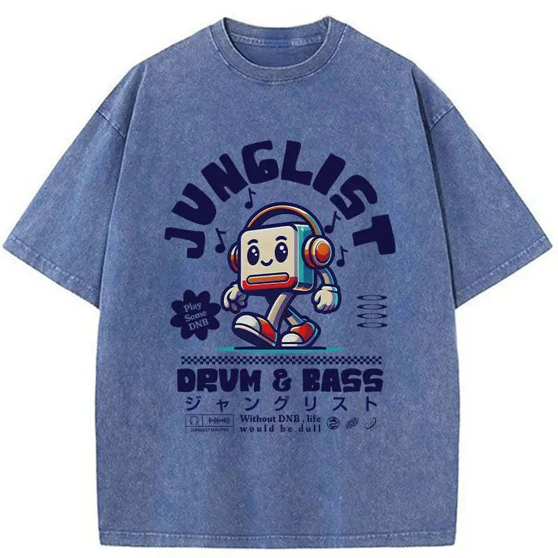 Junglist DNB Washed T-Shirt-moweekender
