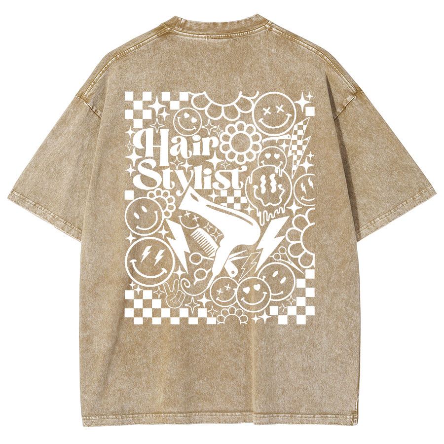 Hair Stylist Unisex Fit Washed T-Shirt-moweekender