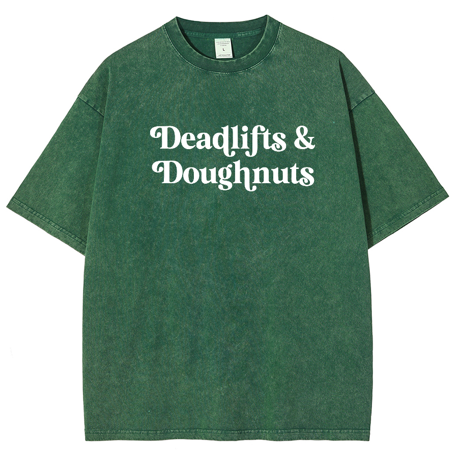Deadlifts & Dounghts Unisex Fit Washed Oversized T-Shirt-moweekender