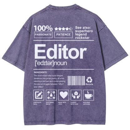 Editor Pattern Washed Vintage Short Sleeves T-Shirt-moweekender