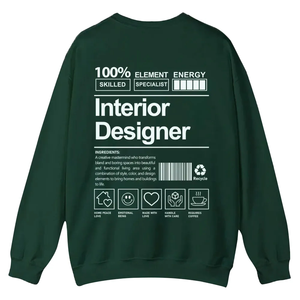 Interior Designer Printed Crew Neck Sweatshirt-moweekender