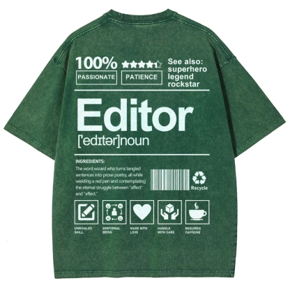 Editor Pattern Washed Vintage Short Sleeves T-Shirt-moweekender