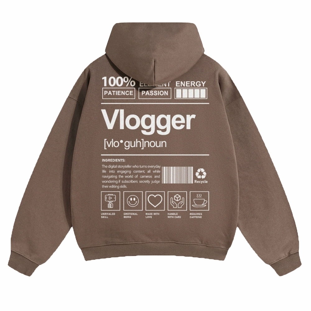 Vlogger Unisex Casual Anime Print Hoodie-moweekender