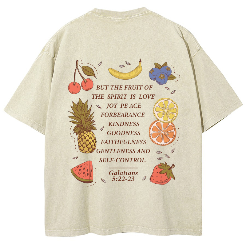 Fruit Of The Spirit Vintage Snowflake Washed T-Shirt-moweekender