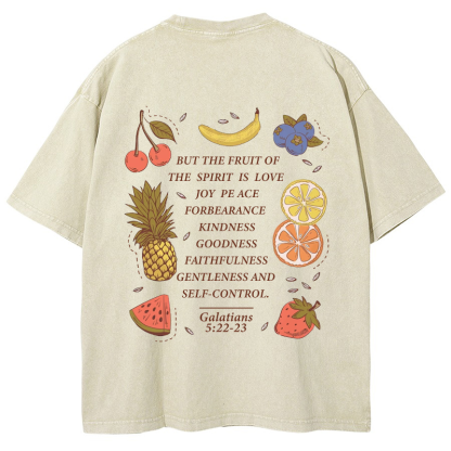 Fruit Of The Spirit Vintage Snowflake Washed T-Shirt-moweekender