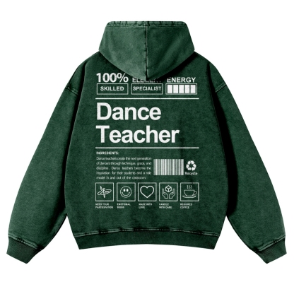 Dance Teacher Casual Washed Hoodie