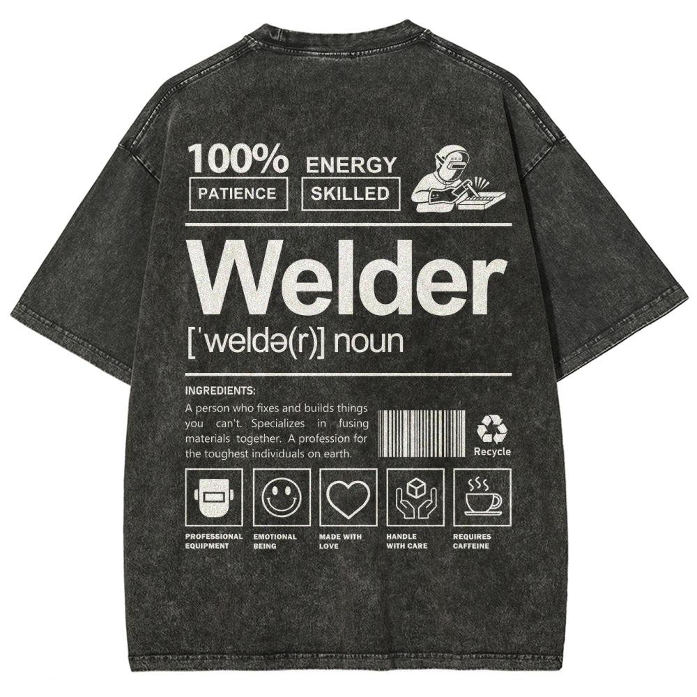 Welder Unisex Fit Washed T-Shirt-moweekender