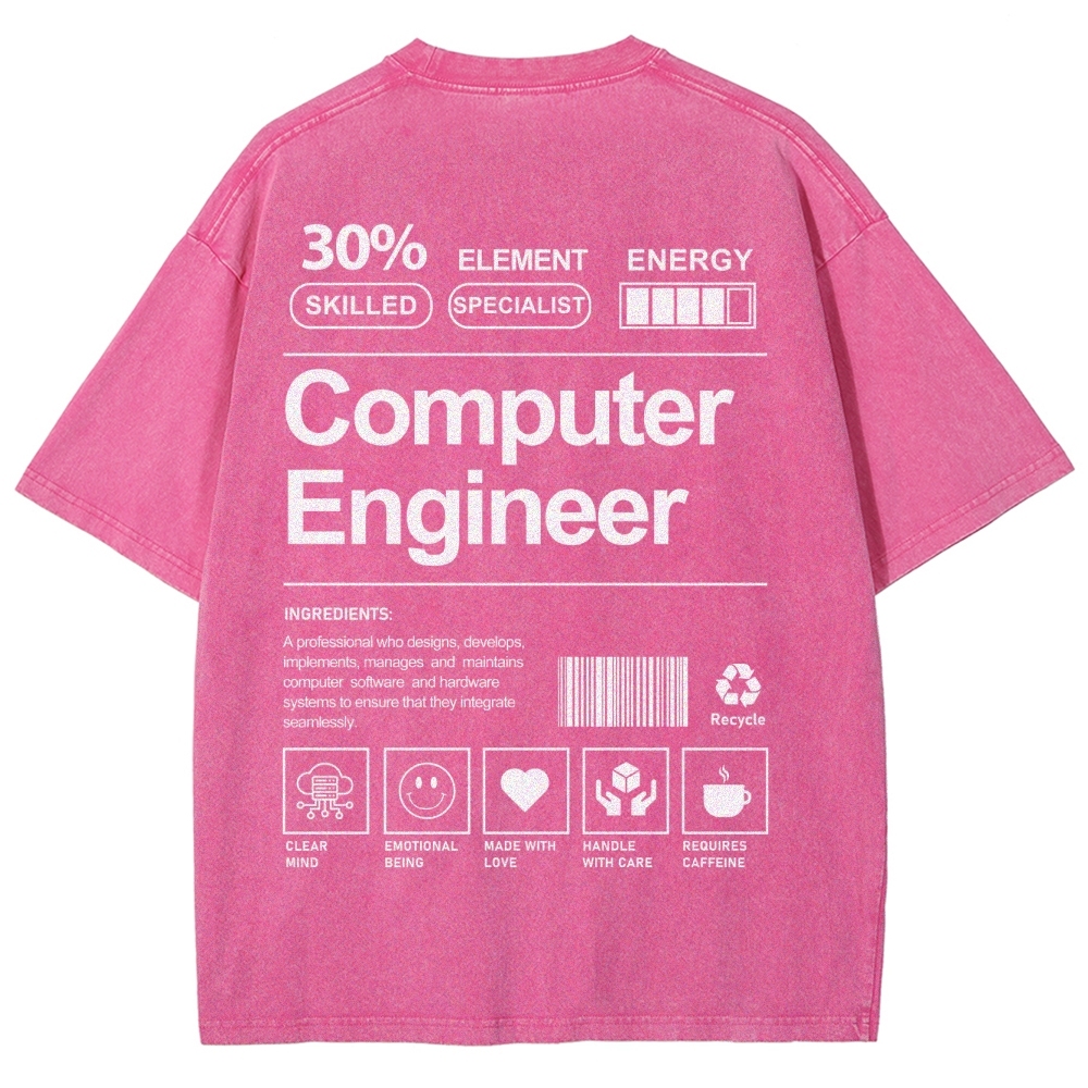 Computer Engineer Unisex Fit Washed T-Shirt-moweekender