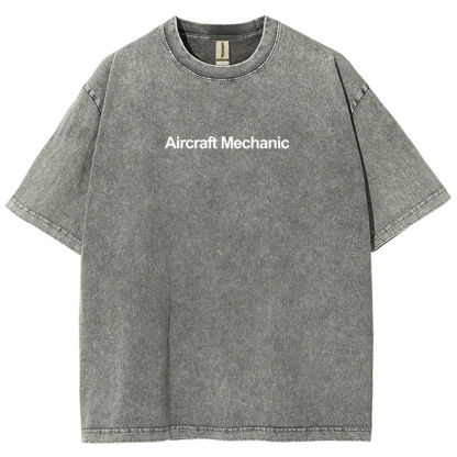 Aircraft Mechanic Unisex Fit Washed T-Shirt-moweekender