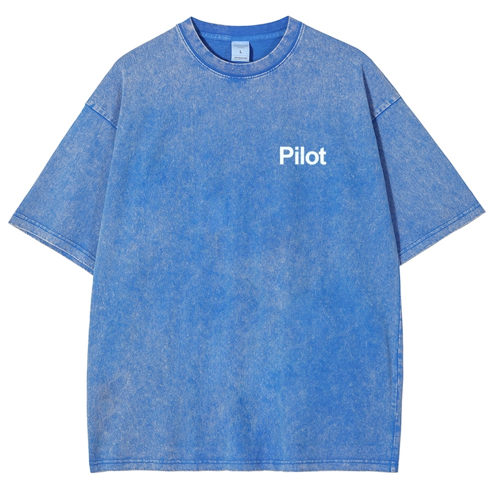 Pilot Unisex Fit Washed T-Shirt-moweekender