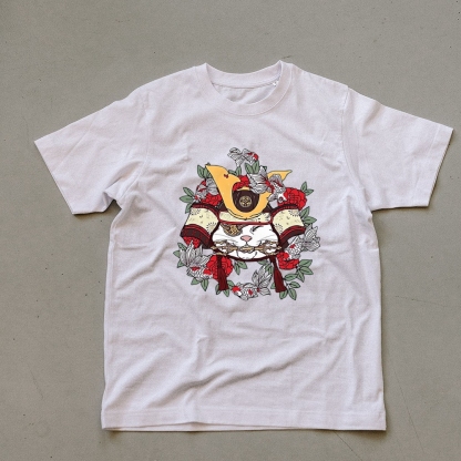 Japanese Goldfish Cat Casual Unisex Prints T-Shirt-moweekender