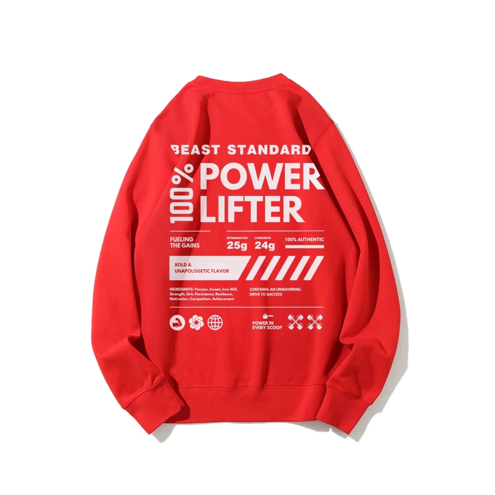 Power Lifter Casual Crew Neck Sweatshirt-moweekender