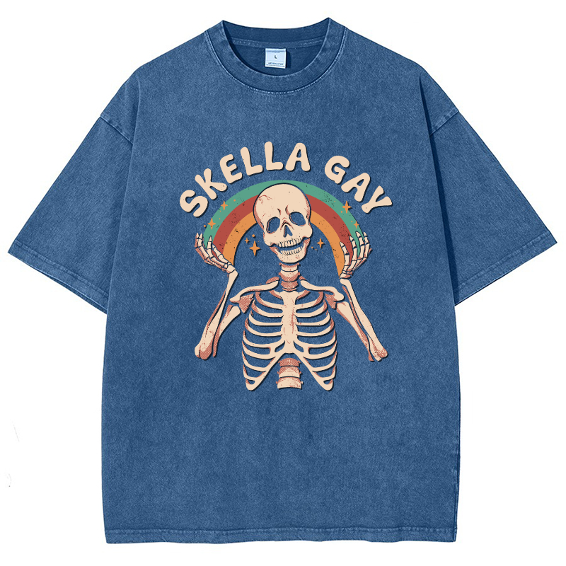 Skella Gay Vintage Snowflake Washed T-Shirt-moweekender