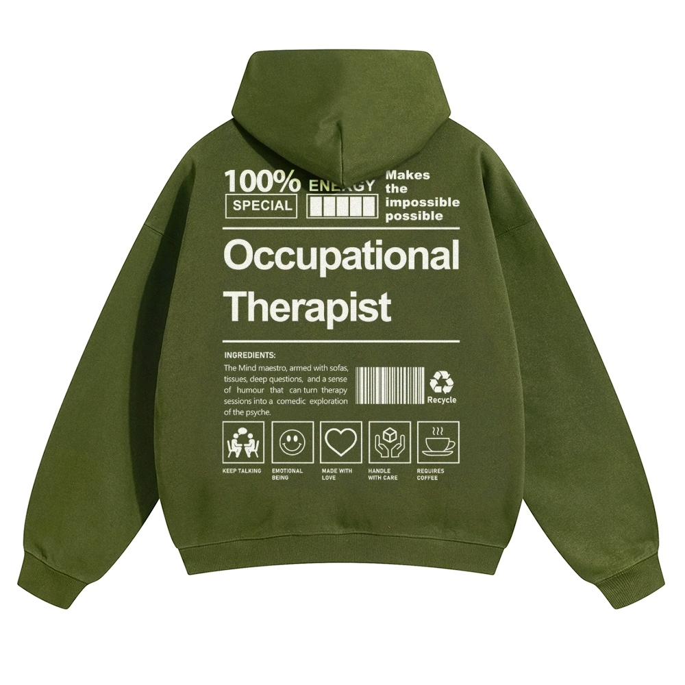 Occupational Therapist Solid Color Hoodie-moweekender