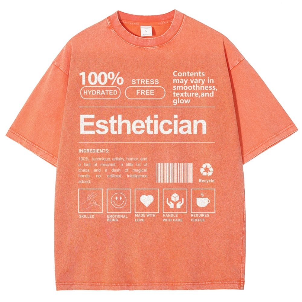 Esthetician Unisex Fit Washed T-Shirt-moweekender