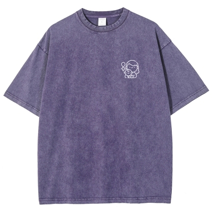 Godmother Unisex Fit Washed T-Shirt-moweekender