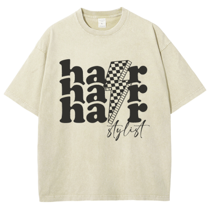 Hair Stylist Unisex Fit Washed T-Shirt-moweekender