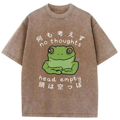 Head Empty Frog Washed Vintage T-Shirt-moweekender