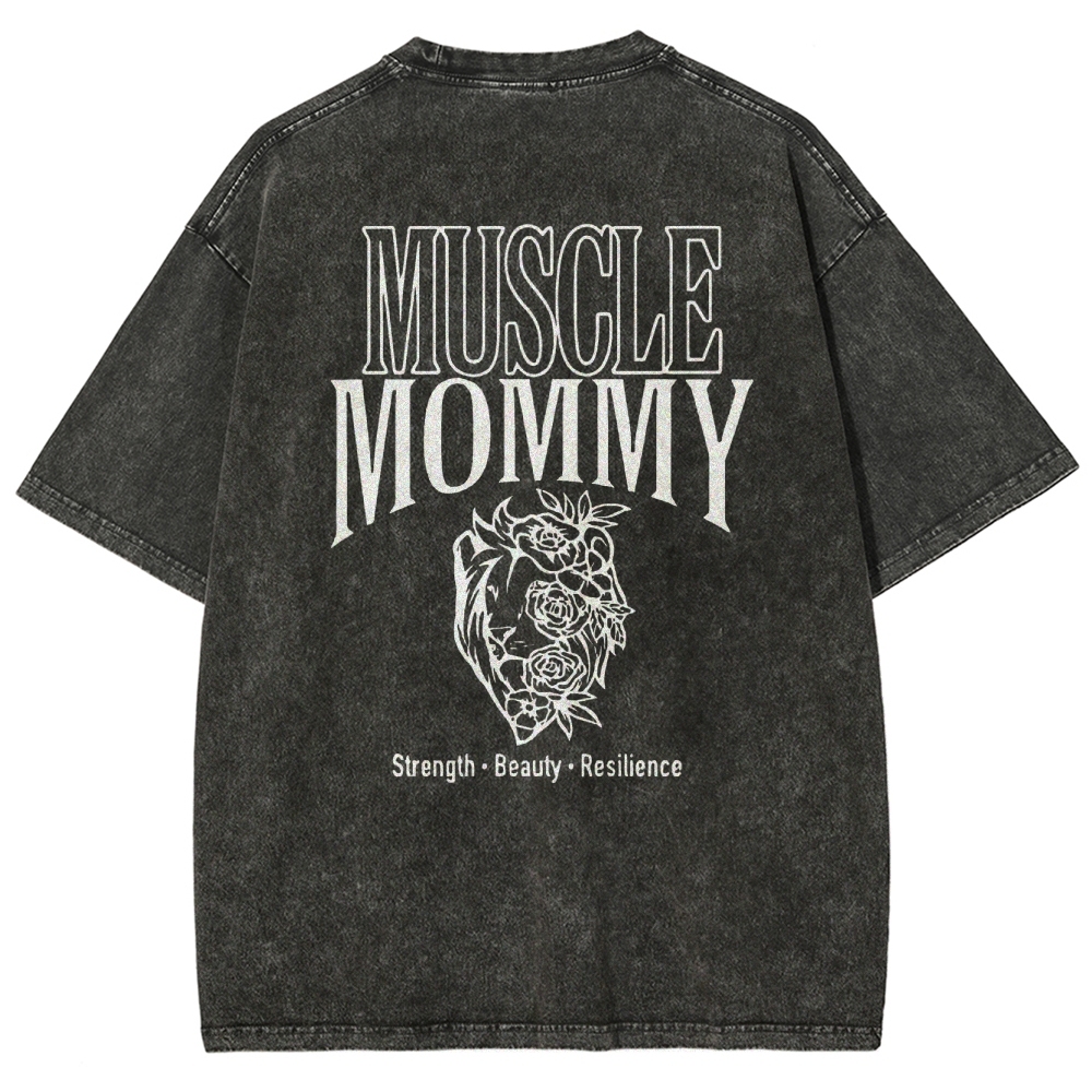 Muscle Mommy Vintage Snowflake Washed T-Shirt-moweekender