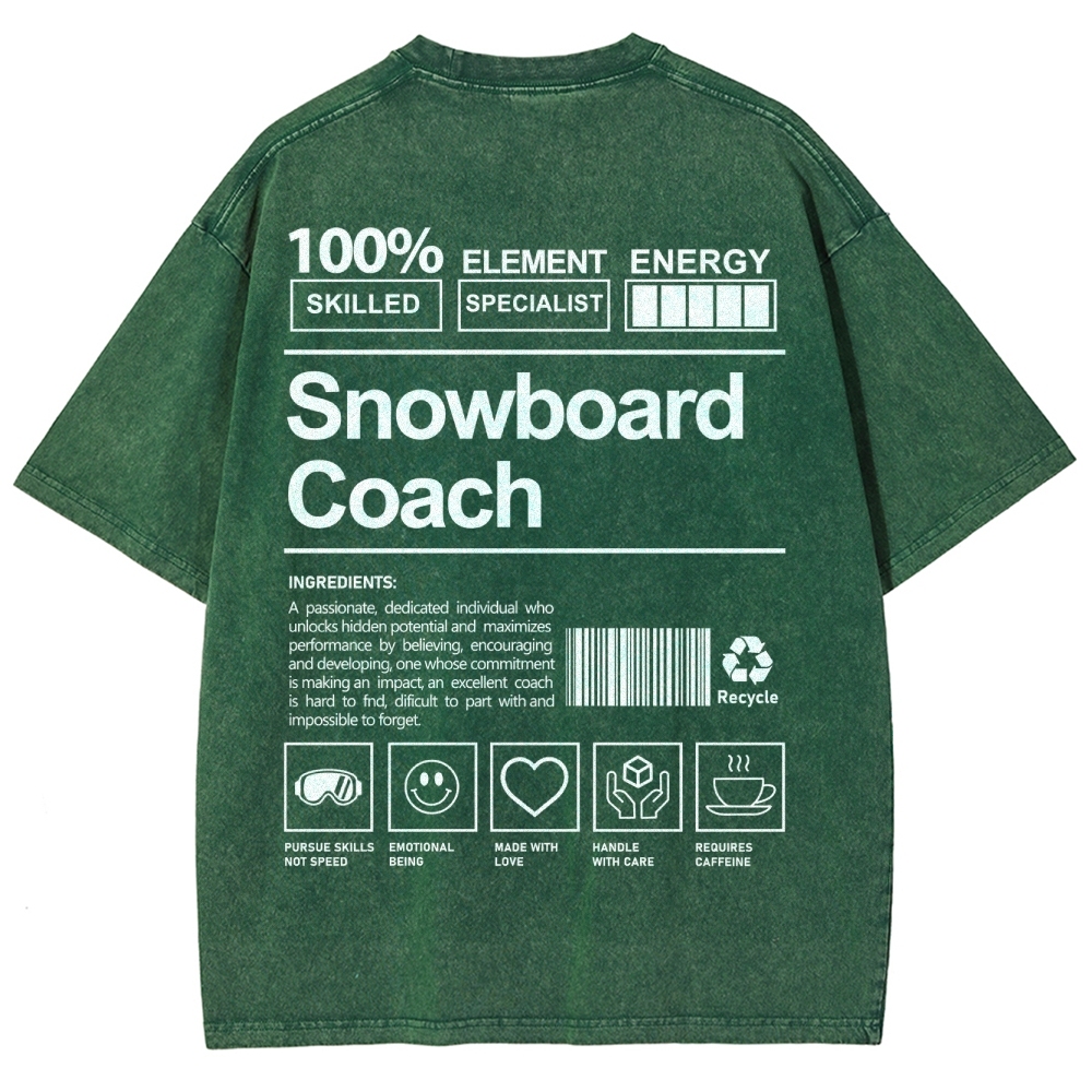 Snowboard Coach Unisex Fit Washed T-Shirt-moweekender