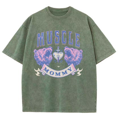 Muscle Mommy Unisex Fit Washed Oversized T-Shirt-moweekender