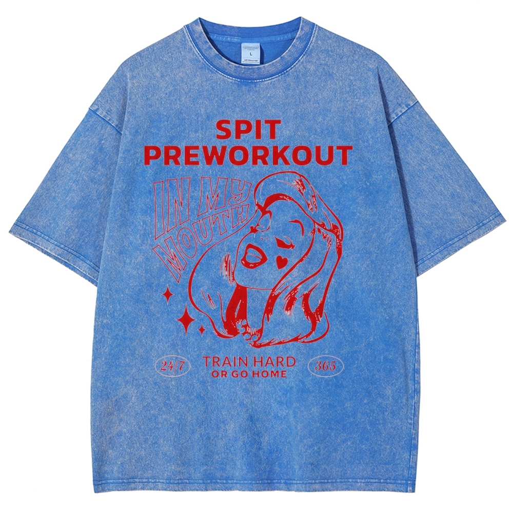 Spit Preworkout Vintage Snowflake Washed T-Shirt-moweekender