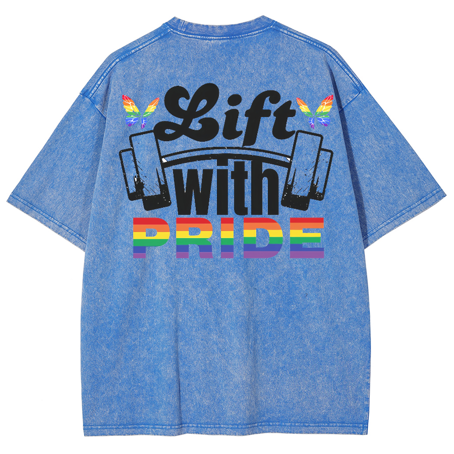 Pride Lift Unisex Vintage Washed Short Sleeve T-Shirt-moweekender