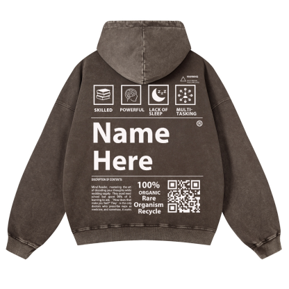 QR Code Customized Unisex Fit Washed Hoodie
