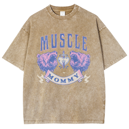 Muscle Mommy Unisex Fit Washed Oversized T-Shirt-moweekender