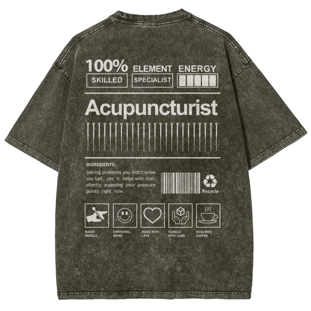 Acupuncturist Unisex Fit Washed T-Shirt-moweekender