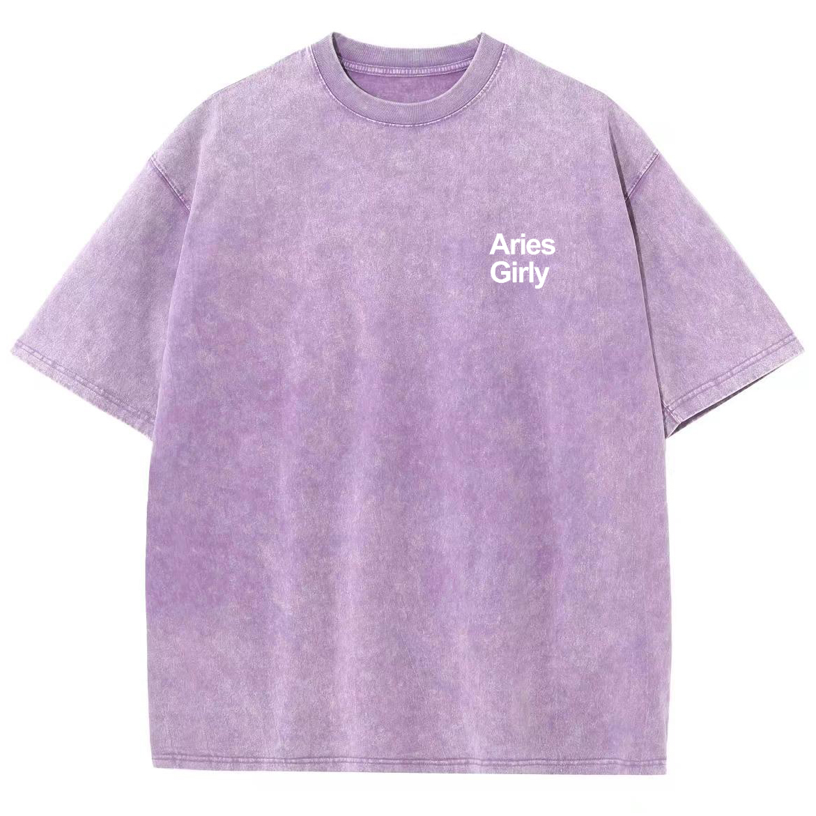Aries Girly Unisex Fit Washed Oversized T-Shirt-moweekender