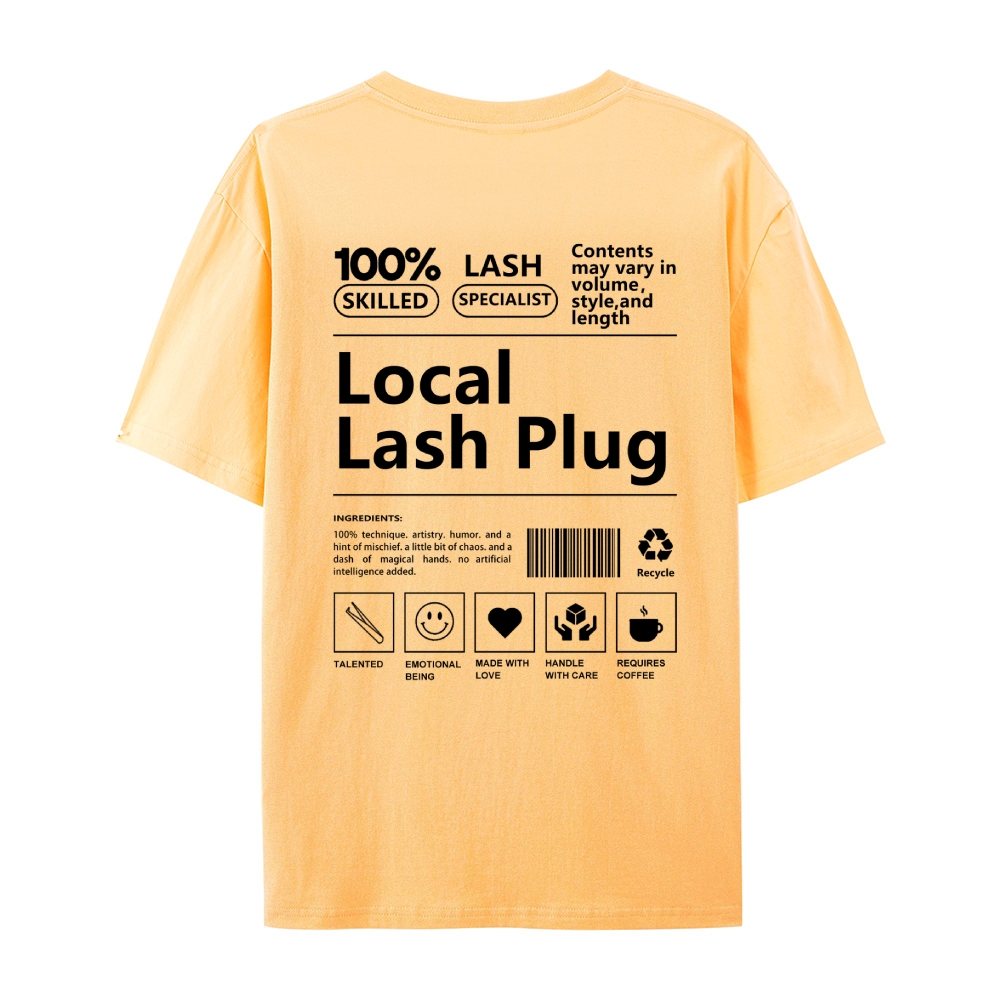 Local Lash Plug Casual Short Sleeve T-Shirt-moweekender
