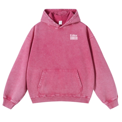 Editor Printed Vintage Washed Hoodie-moweekender
