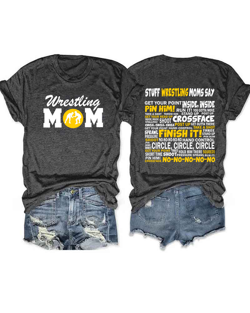 Wrestling Moms Printed T-shirt-moweekender