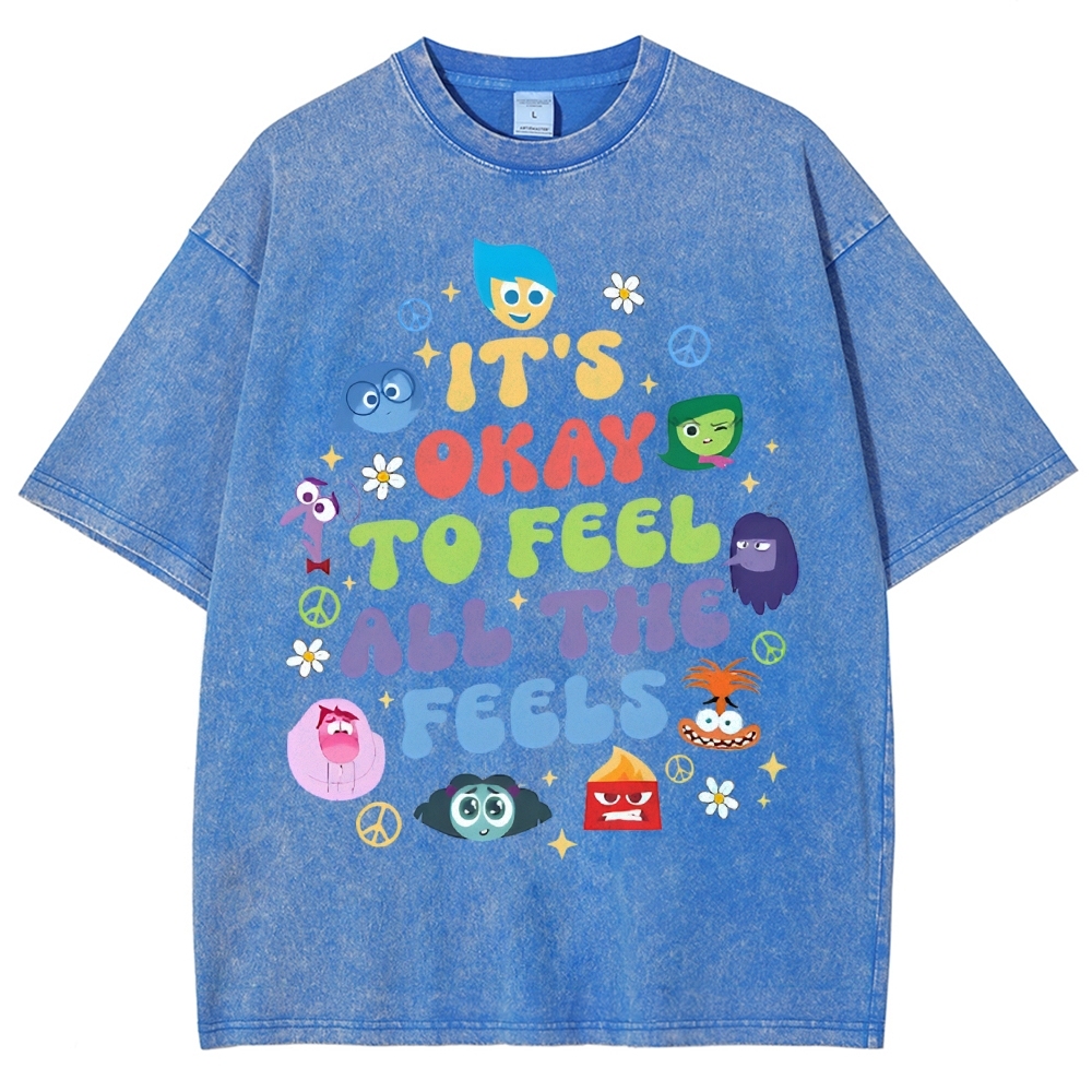 It's Okay To Feel Vintage Snowflake Washed T-Shirt-moweekender