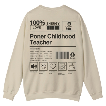 Poner Childhood Teacher Casual Crewneck Sweatshirt