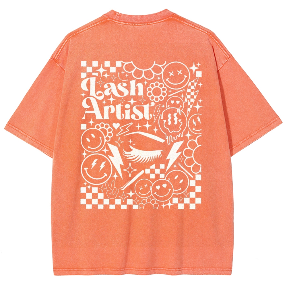 Lash Artist Vintage Snowflake Washed T-Shirt-moweekender