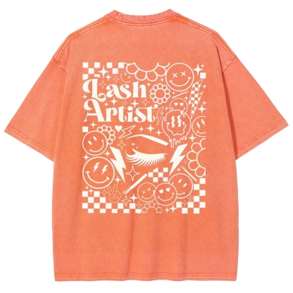 Lash Artist Vintage Snowflake Washed T-Shirt-moweekender