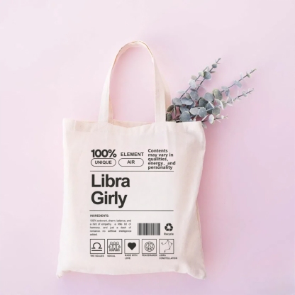 Libra Girly Tote Bag-moweekender