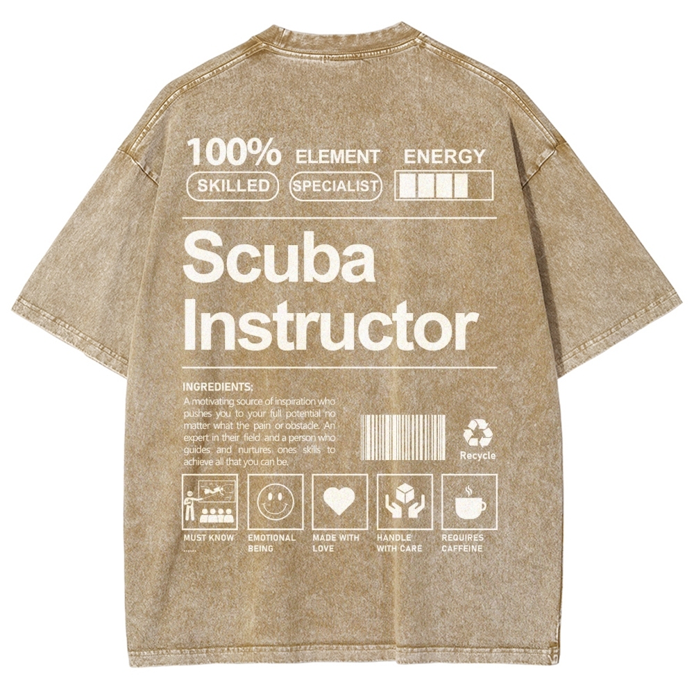 Scuba Instructor Unisex Fit Washed T-Shirt