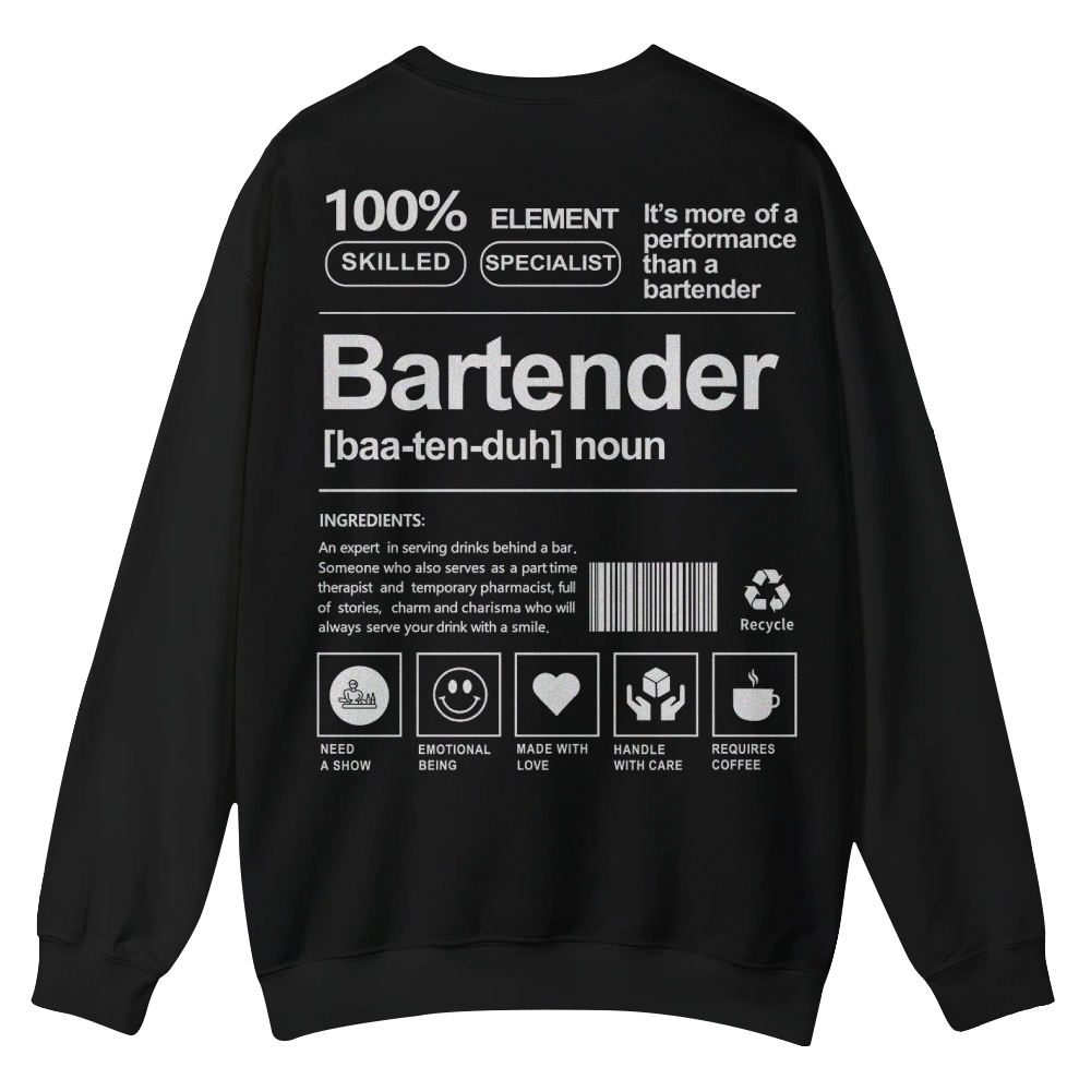 Bartender Printed Crew Neck Sweatshirt-moweekender
