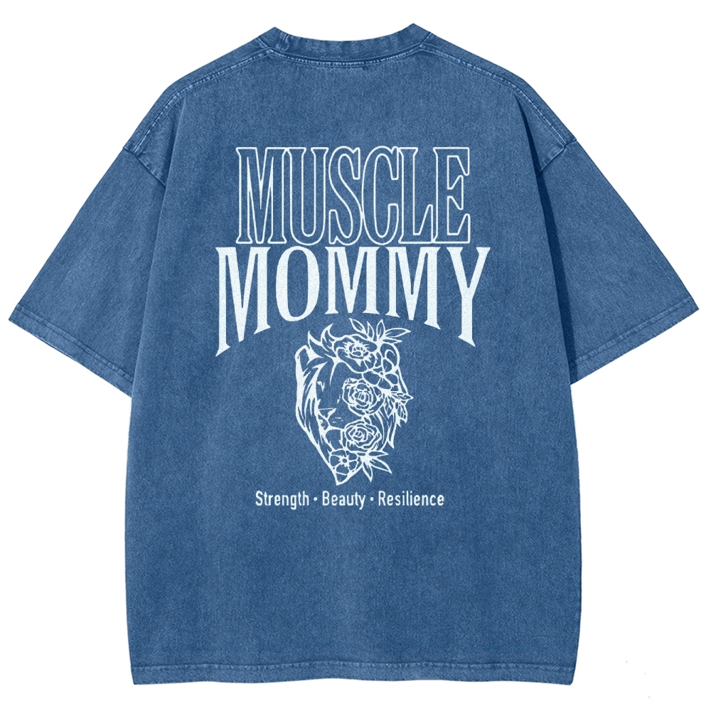 Muscle Mommy Vintage Snowflake Washed T-Shirt-moweekender