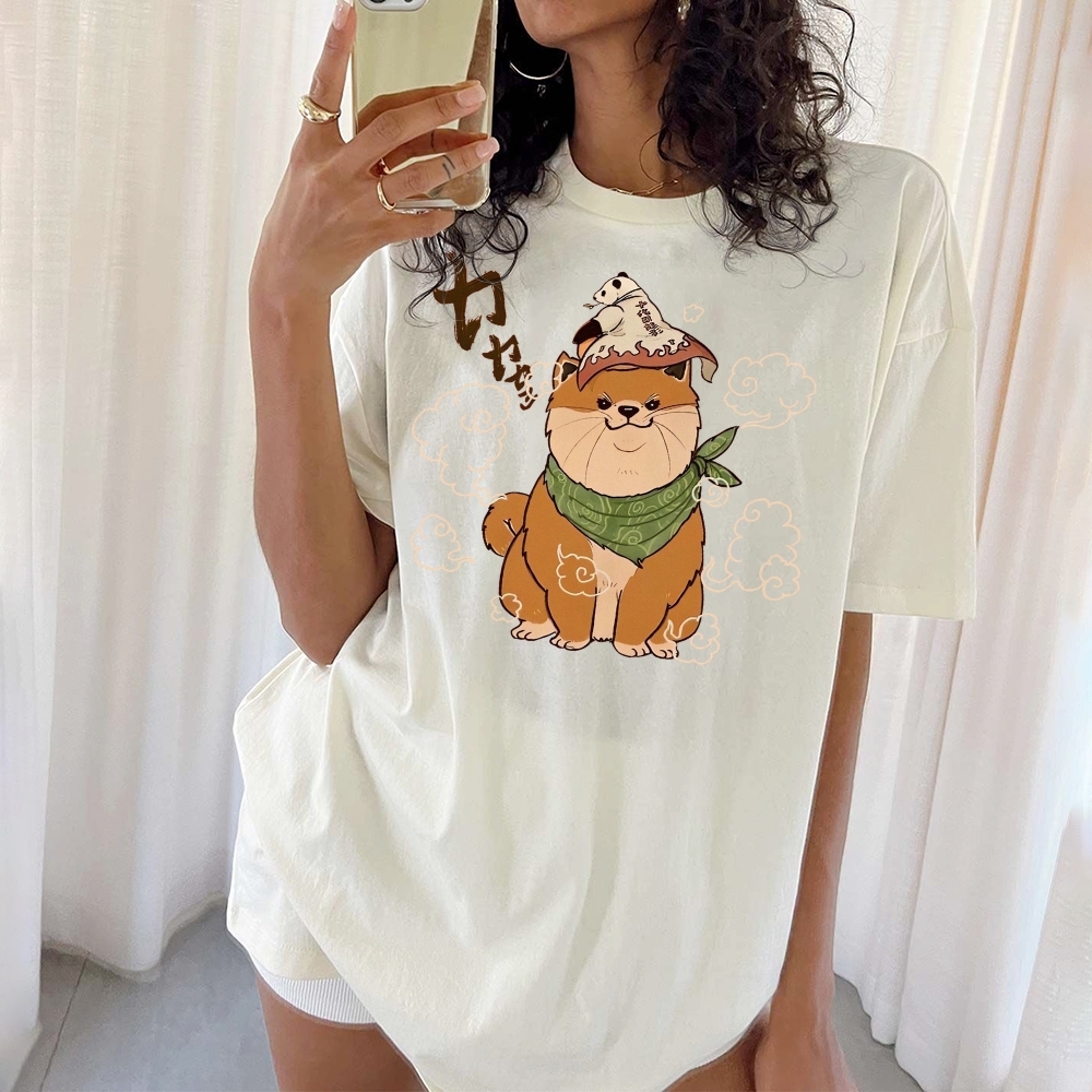 Japanese Panda Shiba Inu Pattern Unisex Prints T-Shirt-moweekender