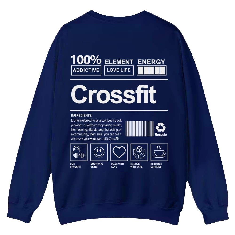 Crossfit Printed Crew Neck Sweatshirt-moweekender