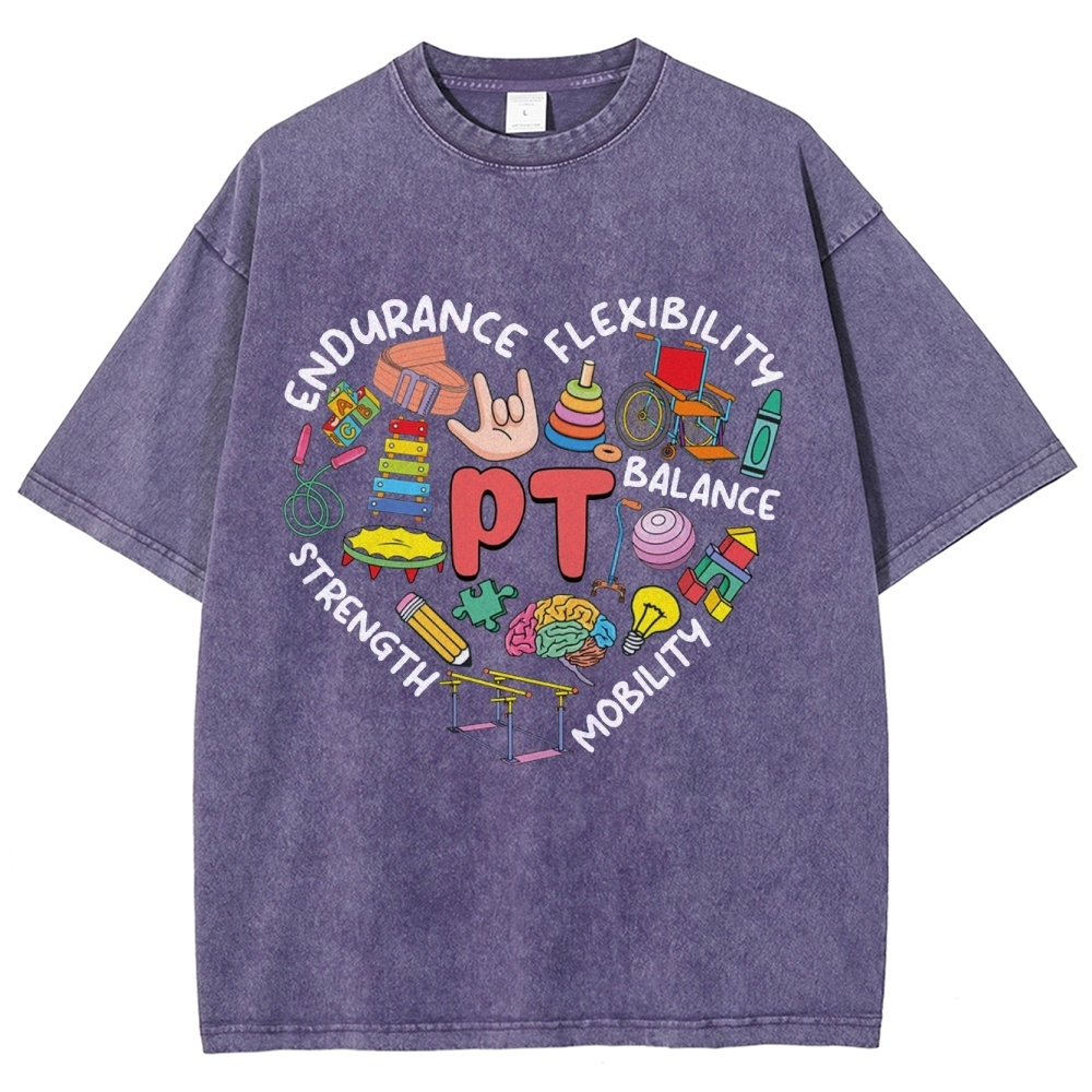 Physical Therapist Unisex Fit Washed T-Shirt-moweekender
