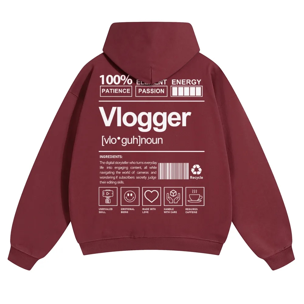 Vlogger Unisex Casual Anime Print Hoodie-moweekender
